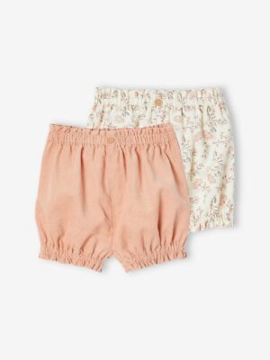 Vertbaudet 2er-Pack Baby Samt-Shorts