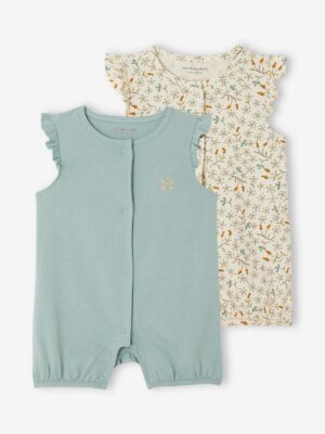 Vertbaudet 2er-Pack Baby Sommer-Overalls