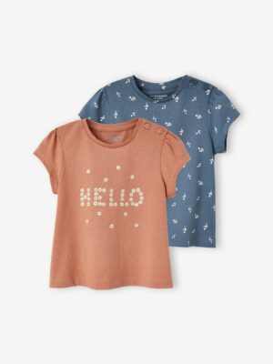 Vertbaudet 2er-Pack Baby T-Shirts BASIC Oeko-Tex  hello