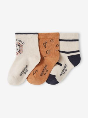 Vertbaudet 3er-Pack Jungen Baby Socken Oeko-Tex sandfarben