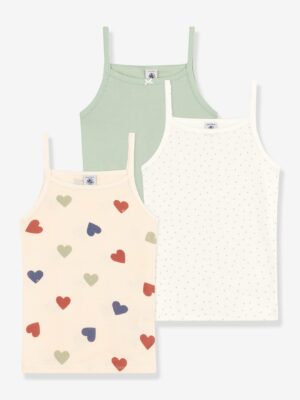 Petit Bateau 3er-Pack Mädchen Unterhemden PETIT BATEAU mandel