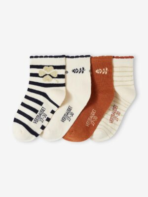 Vertbaudet 4er-Pack Mädchen Socken Oeko-Tex vanille