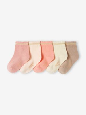 Vertbaudet 5er-Pack Mädchen Baby Glitzersocken BASICS Oeko-Tex hell