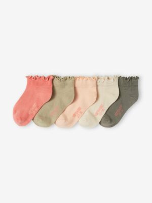 Vertbaudet 5er-Pack Mädchen Rüschensocken BASICS Oeko-Tex pfingstrose