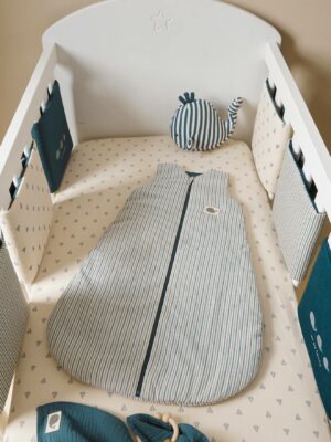 Vertbaudet Baby Bettumrandung/Laufgitter-Polster NAVY SEA Oeko-Tex set