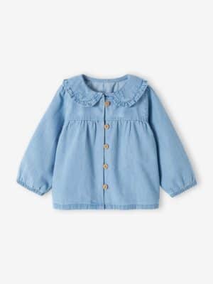 Vertbaudet Baby Bluse aus Light-Denim gebleicht