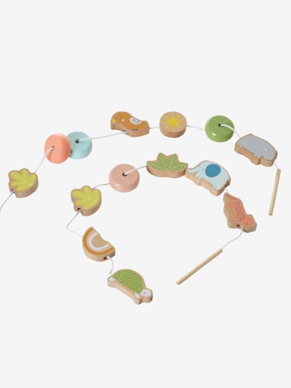 Vertbaudet Baby Fädel-Set mit Holztieren FSC®