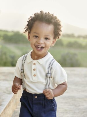 Vertbaudet Baby Poloshirt aus Strick Oeko-Tex