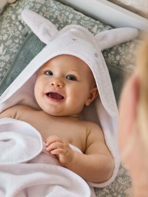 Vertbaudet Bio-Kollektion: Baby-Set aus Badetuch und Waschhandschuh