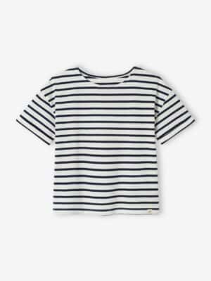 Vertbaudet Geringeltes Mädchen T-Shirt mit Recycling-Baumwolle