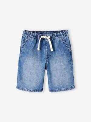 Vertbaudet Jungen Jeans-Shorts mit Schlupfbund Oeko-Tex