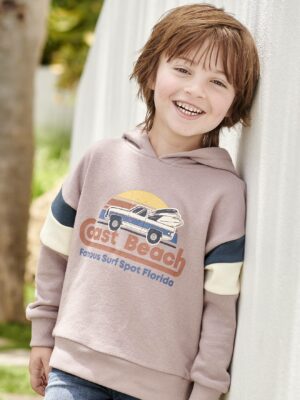 Vertbaudet Jungen Kapuzensweatshirt mit Colorblock-Ärmeln Oeko-Tex