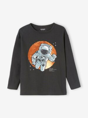 Vertbaudet Jungen Shirt mit Wendepailletten  astronaut