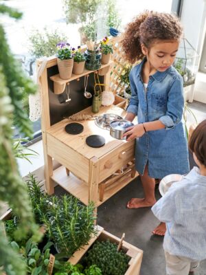 Vertbaudet Kinder 2-in-1 Outdoor-Spielküche FSC®