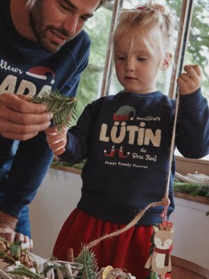 Vertbaudet Kinder Weihnachts-Sweatshirt Capsule Collection HAPPY FAMILY FOREVER