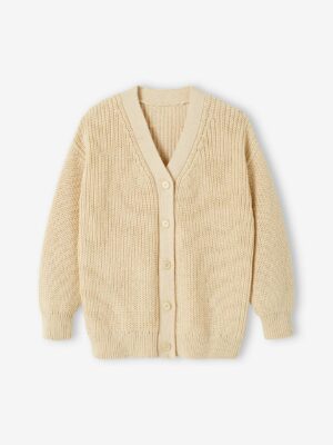 Vertbaudet Langer Mädchen Cardigan Oeko-Tex vanille