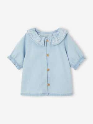 Vertbaudet Mädchen Baby Jeansbluse gebleicht