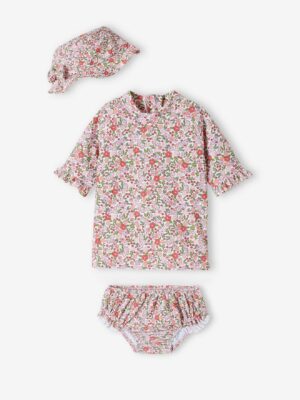 Vertbaudet Mädchen Baby-Set mit UV-Schutz: Shirt