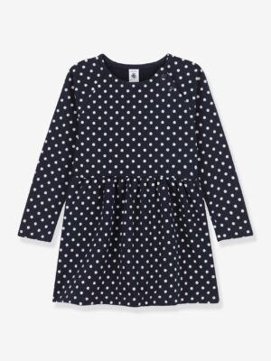 Petit Bateau Mädchen Sweatkleid mit Tupfenmuster PETIT BATEAU