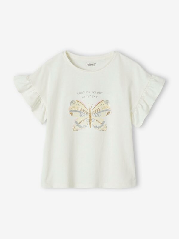 Vertbaudet Mädchen T-Shirt mit Pailletten Oeko-Tex