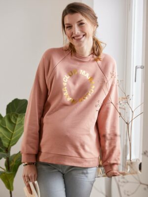 Vertbaudet Sweatshirt für Schwangerschaft & Stillzeit mit Message-Print Oeko-Tex